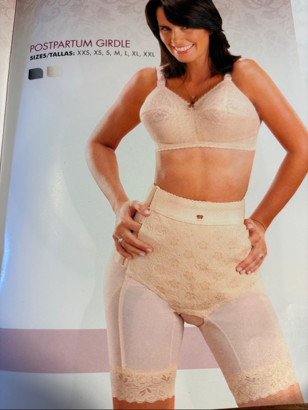 Cream Lace Postpartum High-Waist Shapewear Girdle